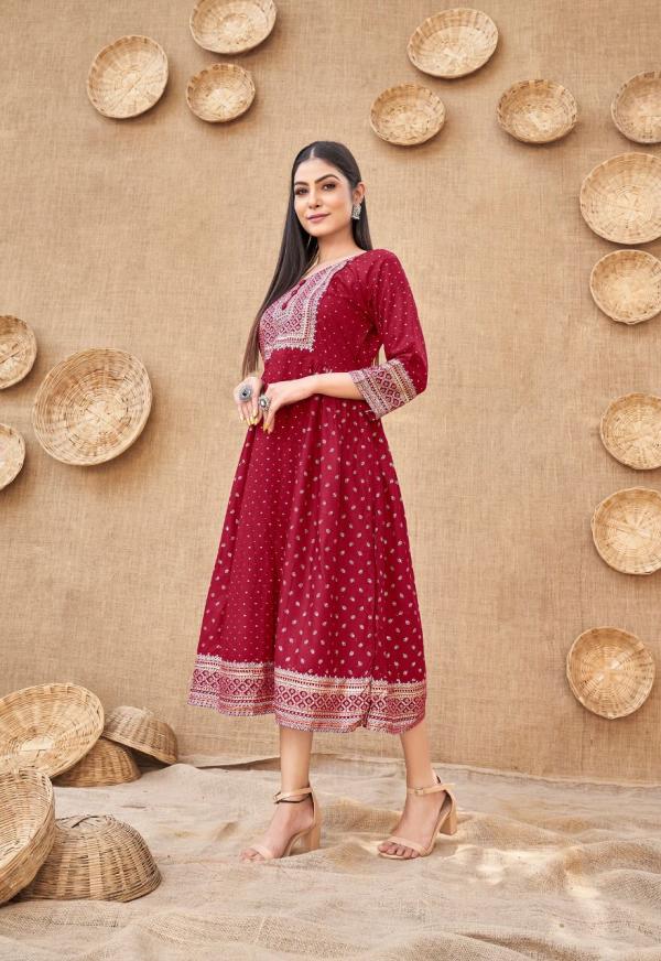 Kanak Mehak Designer Round Flair Kurtis Edition